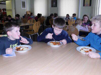 Beim Mittagessen