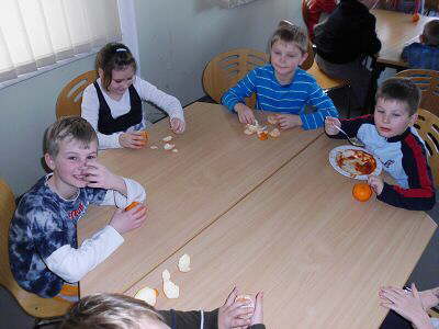 Beim Mittagessen